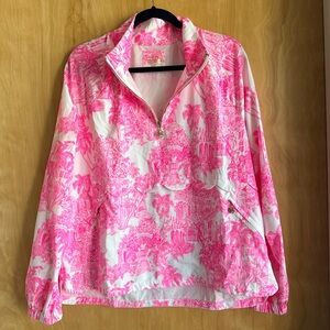 Lilly Pulitzer Pink and White Luxletic pullover